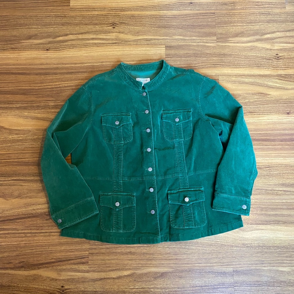 Live a Little green corduroy jacket